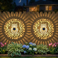 Gardsee Solar Fence Lights Outdoor 2 Pack Deck Step Wall Lights Butterfly Metal Waterproof LED Warm Yellow Light for Garden Post Patio Backyard Yard Decor (Black 7) - style: black 7