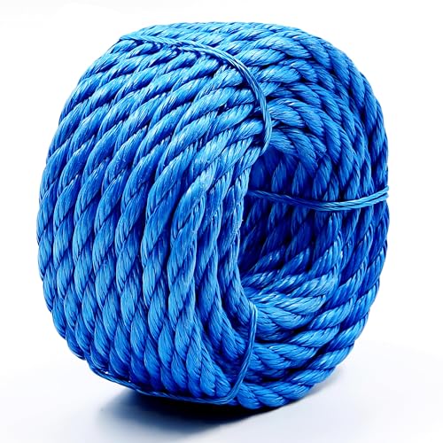 2116lbs Heavy Duty PP/Polyester/Nylon Rope, Blue, 5/16inX32FT | Weather-Resistant & Waterproof Rope for Pool, Camping, Construction & Rigging Applications - color: Blue, size: 5/16in X 32FT