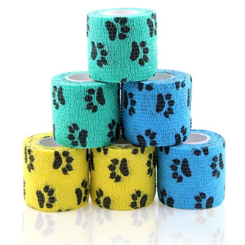 Vet Wrap Cohesive Bandages Bulk Self Adhesive Bandage Wrap Self Adherent Wrap Non-Woven for Dogs Pet Animals & Ankle Sprains & Swelling 2 Inch x 5 Yards (2 Inch Claw) - color: 2 Inch Claw