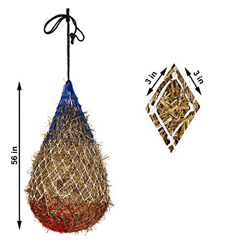 Majestic Ally Hay Net, Set of 2, Length - 54”, Holes 3"x3" for Horses - color: Light Green