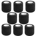 Self Adhesive Bandage Wrap,2" Black Cohesive Bandages Vet Wrap Sports Tape | CIYAGPOOU 8 Pack Elastic Breathable Athletic Wrap Bulk for First Aid Supplies, Wrist Sprains Protection - color: Black Self Adhesive Bandage Wrap