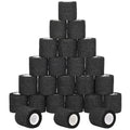 24 Pack Self Adherent Cohesive Wrap Bandages Non Woven Cohesive Bandage Elastic Self Adhesive Bandage Wrap Sports Athletic Tape First Aid Tape for Wrist Ankle Pet Vet Wrap Grip Cover 2 inch (Black) | Self Adherent Bandages Wrap First Aid Self Adhesive Ban