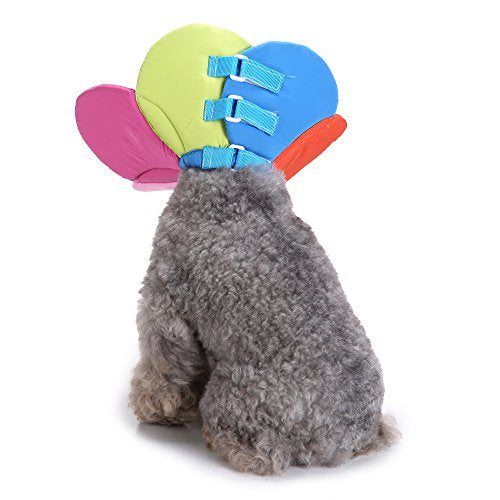 Dog Collar, Pet Cone E-Collar Flower Soft Elizabethan Waterproof Grooming Recovery Protecive Adjustable Collar for Puppy Small Medium Dogs (M Neck:11-13in, Rainbow) - color: Rainbow, size: M Neck:11-13in