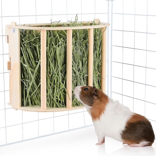 Unicorn Catcher Wooden Guinea Pig Hay Feeder, Large Hanging Rabbit Rack | Bunny Hay Holder Featuring A Large Capacity Wooden Design For Organized Feeding In Chinchilla And Ferret Cages - size: 1 PACK