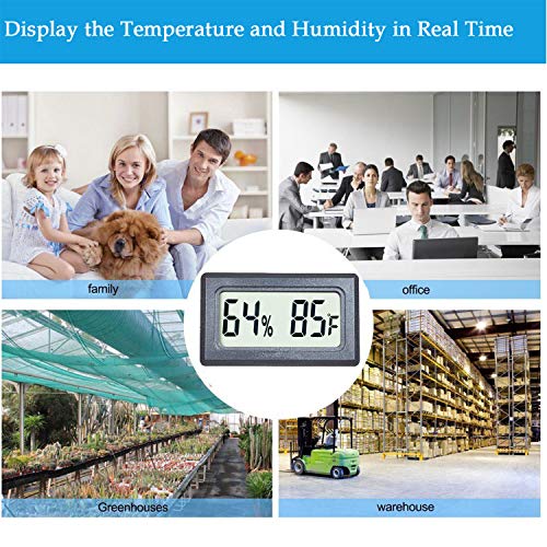 Reptile Thermometer Hygrometer Meter Indoor Temperature Gauge | Fahrenheit ℉ Mini Digital Humidity for Outdoor Office Humidors Jars Incubators Guitar Case
