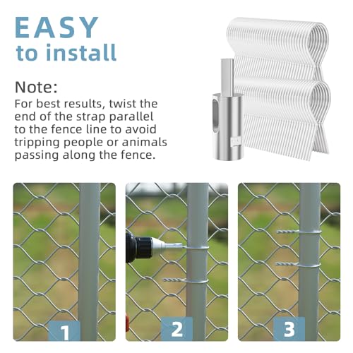 200 Pcs 1-5/8" 11-Gauge Galvanized Steel Twist Fence Ties with Drill Chuck | Pre-cut EZ chain link fence ties tools, corrosion resistant fasteners fit T&U posts for farm garden livestock fence repair