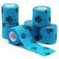 Bandages First Aid Tape Cohesive Bandage First Aid Bandages Cohesive Wrap Adhesive Bandage Self Adherent Cohesive Wrap Bandages Colorful Bandages (Blue Footprint, 2-Inch) - color: Blue Footprint, size: 2-Inch