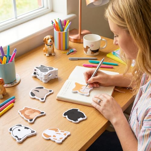 Yinder 24 Pads Dog Sticky Notes Cute Kawaii Dog Butt Memo Self Adhesive | Fun Cartoon Animal Themed Gifts for Office School, Veterinary Party Supplies, Bulk Adhesive Note Pads Valentines - style: Cute Dog