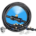 Misting Cooling System, 26FT (8M) Misting Line + 7 Brass Mist Nozzles + Brass Adapter(3/4") Outdoor Mister for Patio Backyard Garden Greenhouse - size: 26FT / 8M