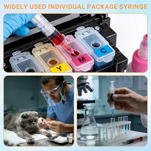 100 Pack 2.5mL/cc 25Ga 1 Inch Disposable Luer Lock Lab Syringes, Individually Sealed Packed - style: 2.5ml-25G 1"