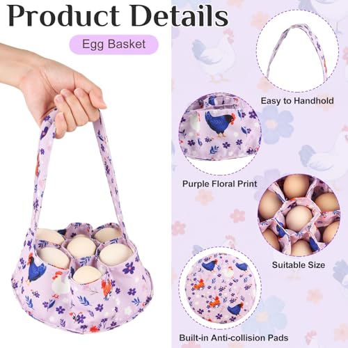Egg Collecting Apron and Basket Set (2 Pack), Chicken Egg Collector with 12 Deep Pockets and 7 Pockets Basket for Hands-Free Harvesting, Farm Fresh Eggs, Backyard Chickens, Durable Poultry Accessories