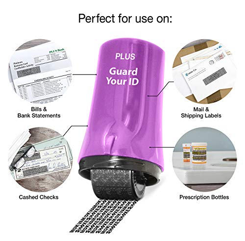 Guard Your ID Identity Theft Protection Roller Stamp for Mail & Documents - color: Purple, size: Standard