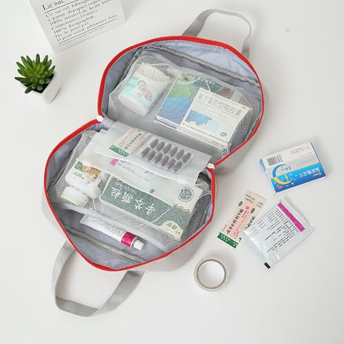 First Aid Bag Empty First Aid Kit Bag Travel Medical Pouch Camping Medicine Emergency Trauma Organizer Bags Portable for Outdoor Riding Working Car Nurse Pet Dog Cat Horse (Red)