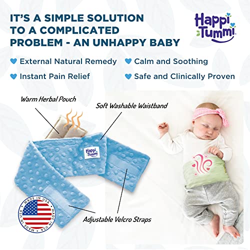 Colic and Gas Relief for Babies and Infants- Heated Belly Wrap for Newborns - Aromatherapy Wrap for Upset Tummy and Constipation - color: Blue