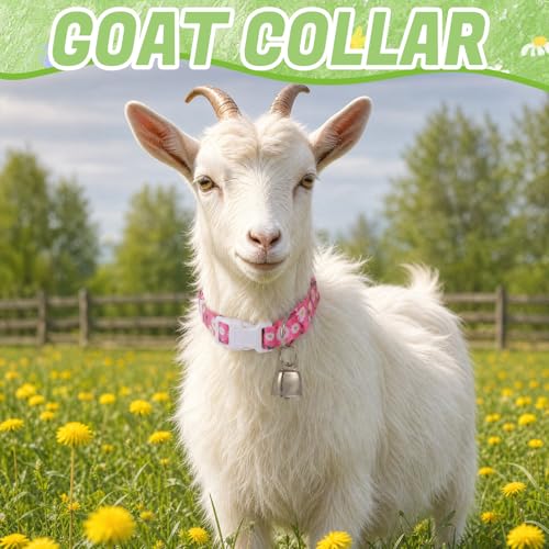 5 Pack Floral Goat Collars Adjustable Grazing Collar with Copper Bells | Anti-Lost Loud Bronze Bell for Farm Animals Sheep Cows Goats Accessories - color: 5 Pack