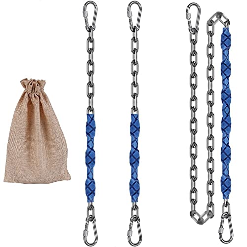 ZGCY 2 Stainless Steel Chains (84 ") Swing Chains, Heavy Duty Swing Hardware,4 Quick Connection Buckles, Indoor and Outdoor Playground Swings, hammocks, sandbags, 1000 lb Capacity - color: Blue, size: 84"
