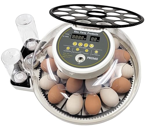 DELUXE PRO 360 RITE FARM PRODUCTS 21 EGG CHICKEN INCUBATOR HATCHER & ALL 5 TURNER TRAYS