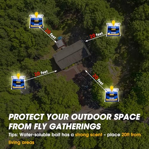 8 Pack Pre-Baited Fly Traps Outdoor Fly Bags for Patio Farm Ranch | 30g Dissolvable Bait Fly Hunter for Flying Insects, Weatherproof Outdoor Fly Bags, Fly Catcher for Chicken Coop Barn