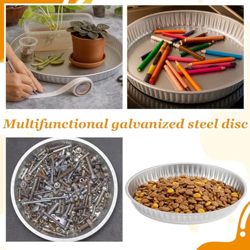 Zonon 3 Pack 3 Gallon Galvanized Steel Feeding Food Steel Pans 17.7 Inches Galvanized Oil Drain Pans Utility Bowl for Livestock Pet Dog Ducks Horses Feeder - size: 3 Gallon