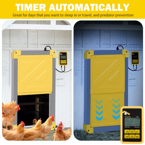 Aivituvin Solar-Powered Automatic Chicken Coop Door with Heating, Weatherproof Auto Opener for Chicken Houses/Duck Runs, Dual Power Modes, Safety Sensor, Easy Installation (Grey) - size: 22.4"L x 3.5"W x 14.6"H