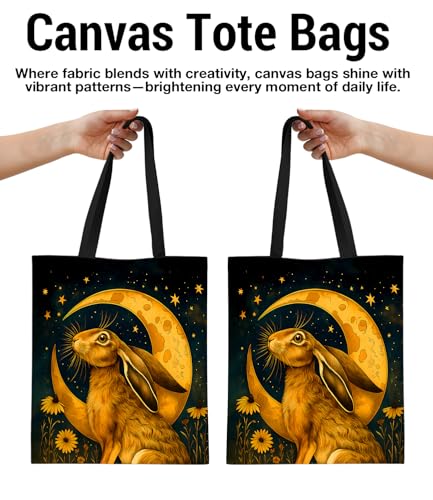 Vintage Botanical Animal Canvas Tote Bag for Women, Aesthetic Floral Animal Reusable Shoulder Bag for Shopping - color: 3