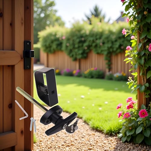 T-Handle Lock kit Shed Door Lock with 3 Keys and 2 Screws, 5-1/2" Stem Barn Playhouse & Chicken Coop Door Lock - size: 5½" T-Handle Lock 1kit