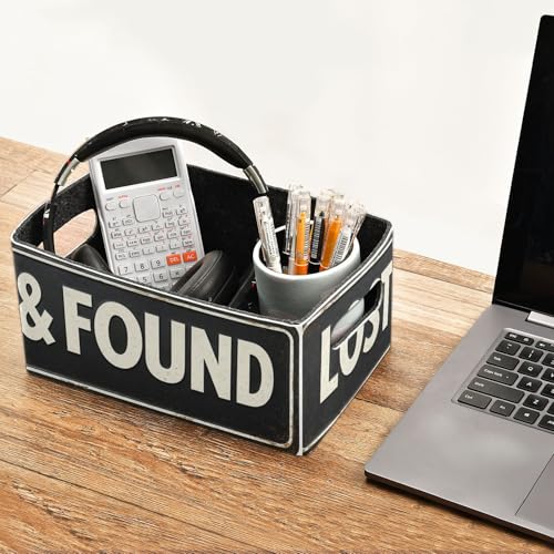 Storage Baskets Felt Foldable Storage Cube Shelf Bins Organizer Box for Kids Toys Office Bedroom Closet Babies Nursery 2-Pack (Lost & Found Black) - color: Lost & Found Black