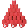 24Pcs Self Adherent Cohesive Bandages Wrap Self Adhesive 2 inch Red | Self Adherent Bandages Wrap First Aid Self Adhesive Bandage Elastic Sports Athletic Tape Wrist Ankle Pet Vet Wrap Grip Cover - color: Red, size: 24Pcs