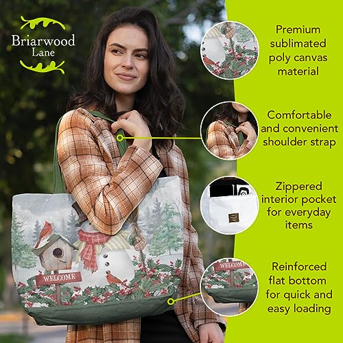 Briarwood Lane Tote Bags 14" x 15" x 7" 2022 Collection - color: Jolly Snowman