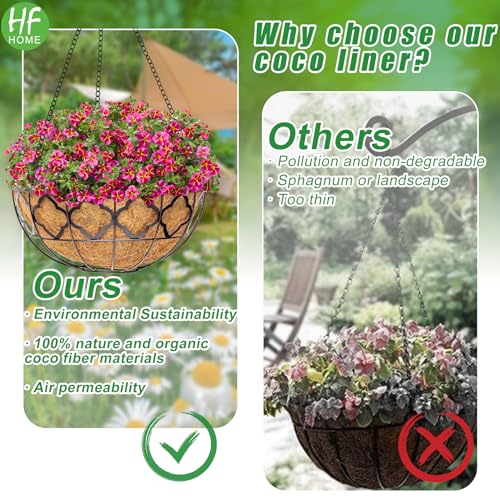 HFHOME 2PCS 20" Round Coco Liner Coco Replacement Liner Basket Window Box - color: 2pcs, size: 20-in