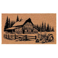 Welcome Doormat Coco Coir Door Mat Gift Barn & Tractor Farm with Trees (24" x 16")