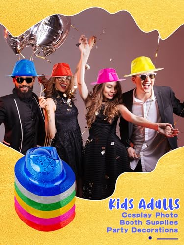 36 Pcs Party Gangster Hats Plastic Party Hats Bulk Fedora Party Hats for Kids Adults Cosplay Photo Booth Supplies - color: Color Set 2