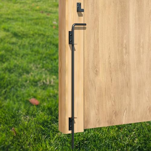 24" Cane Bolt Gate Drop Rod Heavy Duty Gate Hardware, Gate Ground Latch for Wood Metal Vinyl Gates Doors Stopper for Gate Ground, Wrought Iron Gate Latches, Black Finish-1 Pack - size: 24 Inch