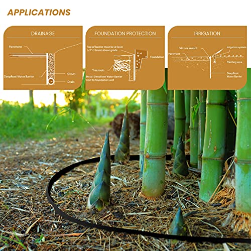 DeepRoot Water & Bamboo Root Barrier, HDPE, 36" x300' 60mil, USA Made | Durable HDPE blocks roots & water intrusion; easy-cut install; joins with sealant tape; 100% recycled, fully recyclable. - size: 36-Inch by 300-Feet Roll, 60mil Thickness, style: 60mi