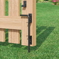 12" Heavy Duty Cane Bolt Gate Drop Rod, Extra Thick Gate Ground Latch Hardware for Wood PVC Vinyl Metal Fences Gates, Wrought Iron Doors Stopper Gate Latches, Black Finish, 1 Pack - size: 12 Inch