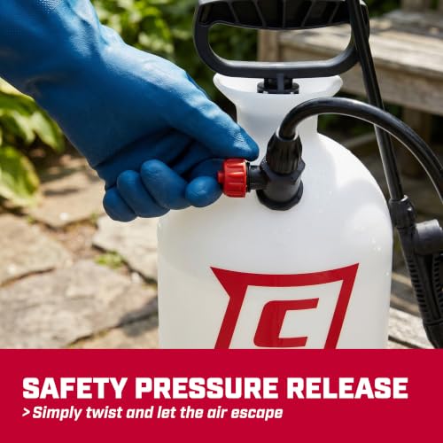 Chapin 1-Gallon Bleach Pump Sprayer, Resistant Seals for Cleaning | Chemical-resistant tank and seals; for mold treatment, sanitizing, fungicides and cleaners with filtration and 34in hose - size: 1-Gallon Bleach Sprayer