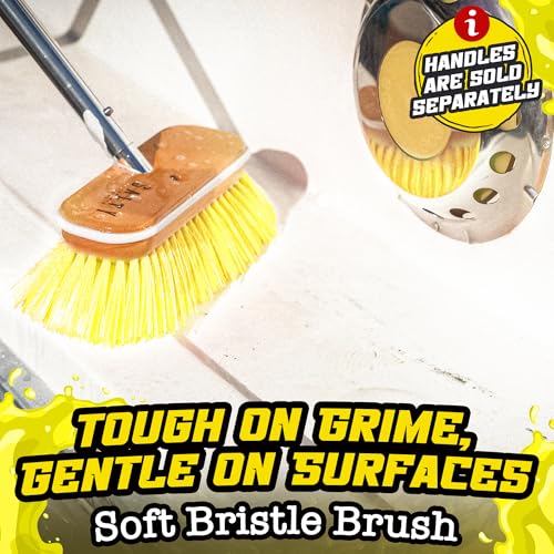 Salty Captain Soft Bristle Boat Deck Brush | Gentle Cleaning for Fiberglass, Glass & Polished Surfaces – Durable Marine-Grade Design - style: Brush Soft (Pole not included)