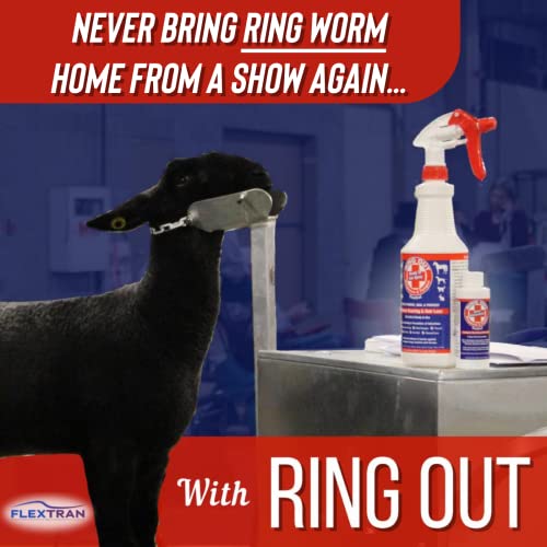 Show Pro Red Goat Blanket Nylon with Mesh Butt for Show Goats - Livestock Supplies for Goat Cover. Free Ring Out Concentrate for Proven Ringworm & Fungus Prevention Included - size: Medium