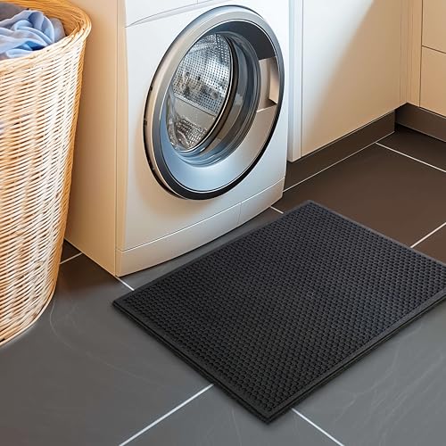 Mohawk Home Indoor Outdoor 2 Pack (1' 6" x 2' 6") Heavy Duty Rubber Floor Mat Anti Slip Restaurant Kitchen for Garage Garden Industrial Pool Entrance Bar Wet Area - size: 2 Pack (1' 6" x 2' 6" Rectangular)