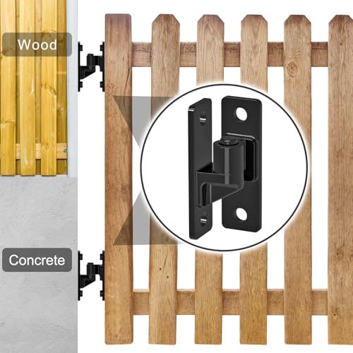 Insaga Heavy Duty Gate Hinges, 4Pack High Strength Steel with Electroplated Finish, 600LB Load Capacity, Thick 6mm Black Hinges for Farm Gates, Fences, Barns, Sheds & Outdoor Gates (4.9"x1.5") - color: Black-4Pack