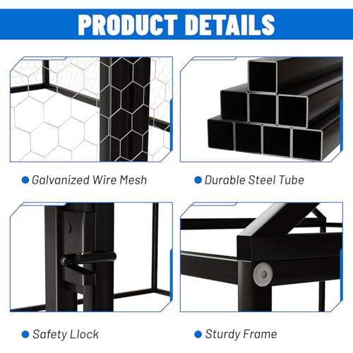 NUGRIART Metal Chicken & Duck Coop with Run – 118”x40”x40” Waterproof Poultry Cage, Portable Chicken Run, Ideal for Chicks, Hens & Ducks - size: 118.0"L x 40.0"W x 40.0"H