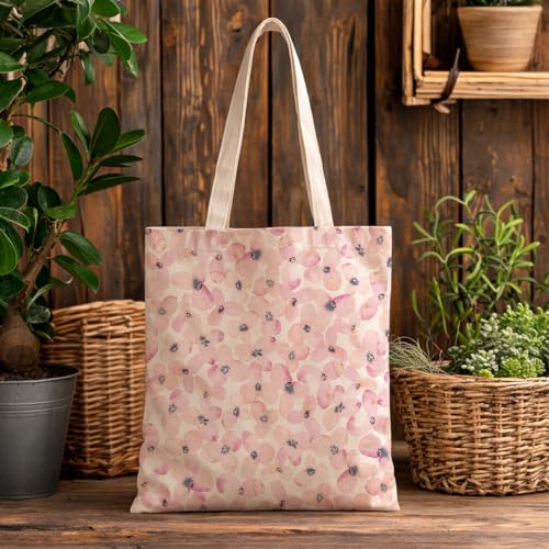 Vintage Floral Canvas Tote Bag, Aesthetic Botanical Reusable Grocery Bags for Women, Elegant Floral Lover Gift Tote - color: Color27
