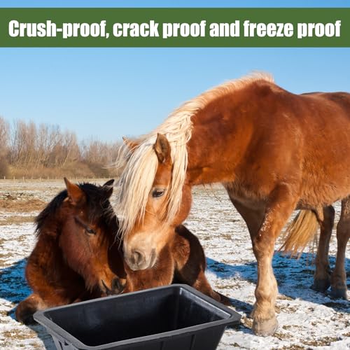 Sadnyy 3 Pcs Rubber Feeder Pan, Horse Feed Bucket Rubber Feed Pan Large Utility Heavy Duty Horse Trough Feeder for Goats Horses Livestock Animal Feeding (10.56 Qt/ 2.5 Gallon) - size: 10.56 Qt/ 2.5 Gallon