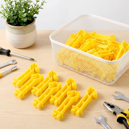 75Pcs Reversed Extender Electric Fence T Post Insulators, Yellow | Snap, 4.7 Inch, Plastic, Fit T-Post Insulator, for Electric Fence Wire, for Yard Agricultural Ranchers Farm