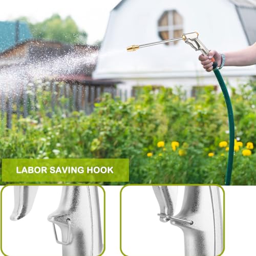 Garden Hose Nozzle Sprayer High Pressure Garden Hose Nozzle Heavy Duty Water Sprayer for Garden Spray Patio Outdoor Washer Pet Shower Car Wash attachment - color: Silver