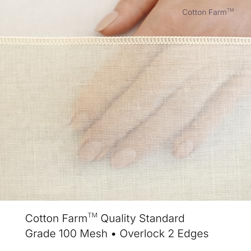 Cotton Farm Grade 100 XL Cheese Cloth for Straining & Cooking; 45 Sq Ft (5x1 yards); 100% Unbleached Cotton Cheesecloth; Reusable with Finished 2 Edges; Ultra-Dense (the finest) Butter Muslin - size: 180 x 36 inch / 1 piece