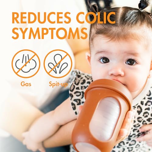 Boon Nursh Silicone Baby Bottles - Speckle - 8 Oz - 3 Count | 100% Food-Safe Silicone, Made Without BPA Or PVC, Medium Flow, Air-Free Feeding, Helps Reduce Colic Symptoms, Dishwasher Safe - color: Speckle, size: 8 Ounce (Pack of 3)