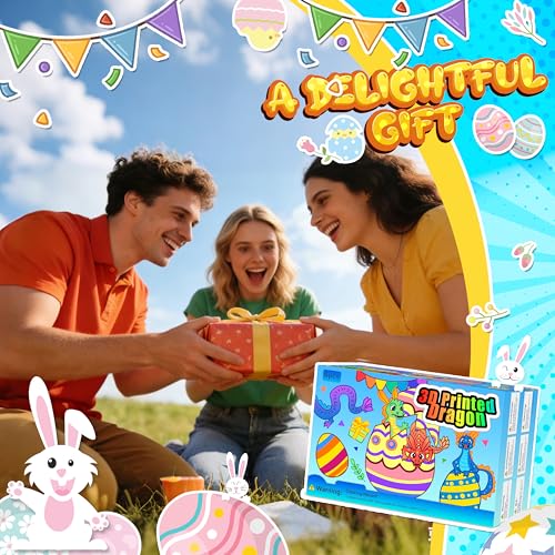 Impossmaker 8" 3D Printed Dragon Eggs, Mystery Crystal Dragon Egg for Easter Basket Stuffers, Unique Easter Toys & Decor, Fantasy Tabletop Decor Gifts for Kids & Collectors (6 Pack) - style: 6P-S4