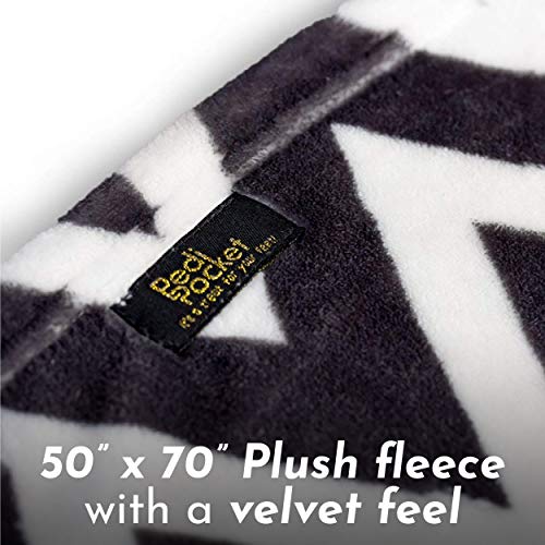 PediPocket 50"x70" Chevron Chic Foot Pocket Blanket Plush Fleece Non-Electric - color: Chevron Chic