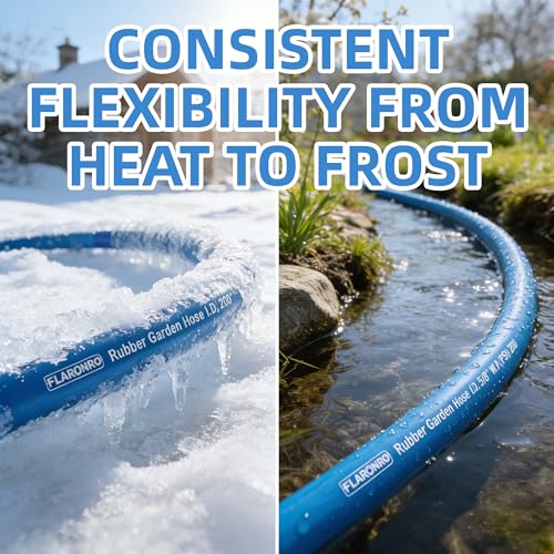 5/8 IN. × 90FT. Heavy Duty Rubber Garden Hose, High Flow 5/8" I.D. Brass Fitting No Memory Durable Heavy Duty Water Hose for Watering, Irrigation, Water Transfer Pump - color: Blue, size: 90FT